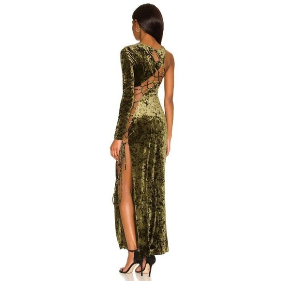 Camila Coelho Gabriel Maxi Dress in Olive Green Small New Womens Bodycon - Picture 5 of 15